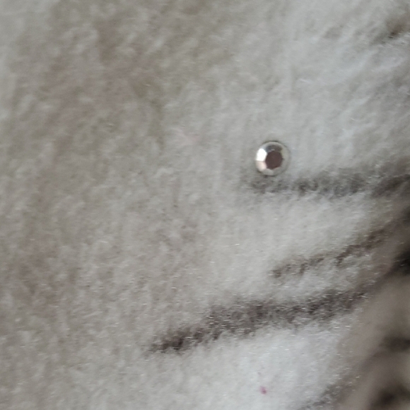 Alfred Dunner Cream and Gray Teddy Fleece Full Zip Jacket Medium. - Picture 4 of 10